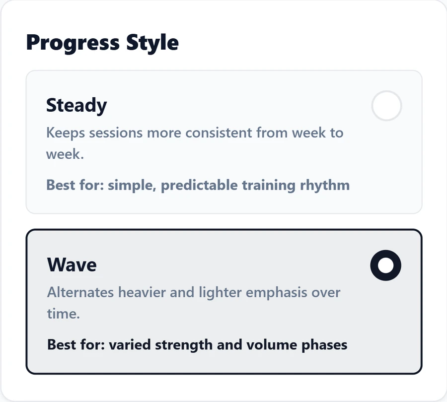 Progress Style choices with Wave selected instead of Steady